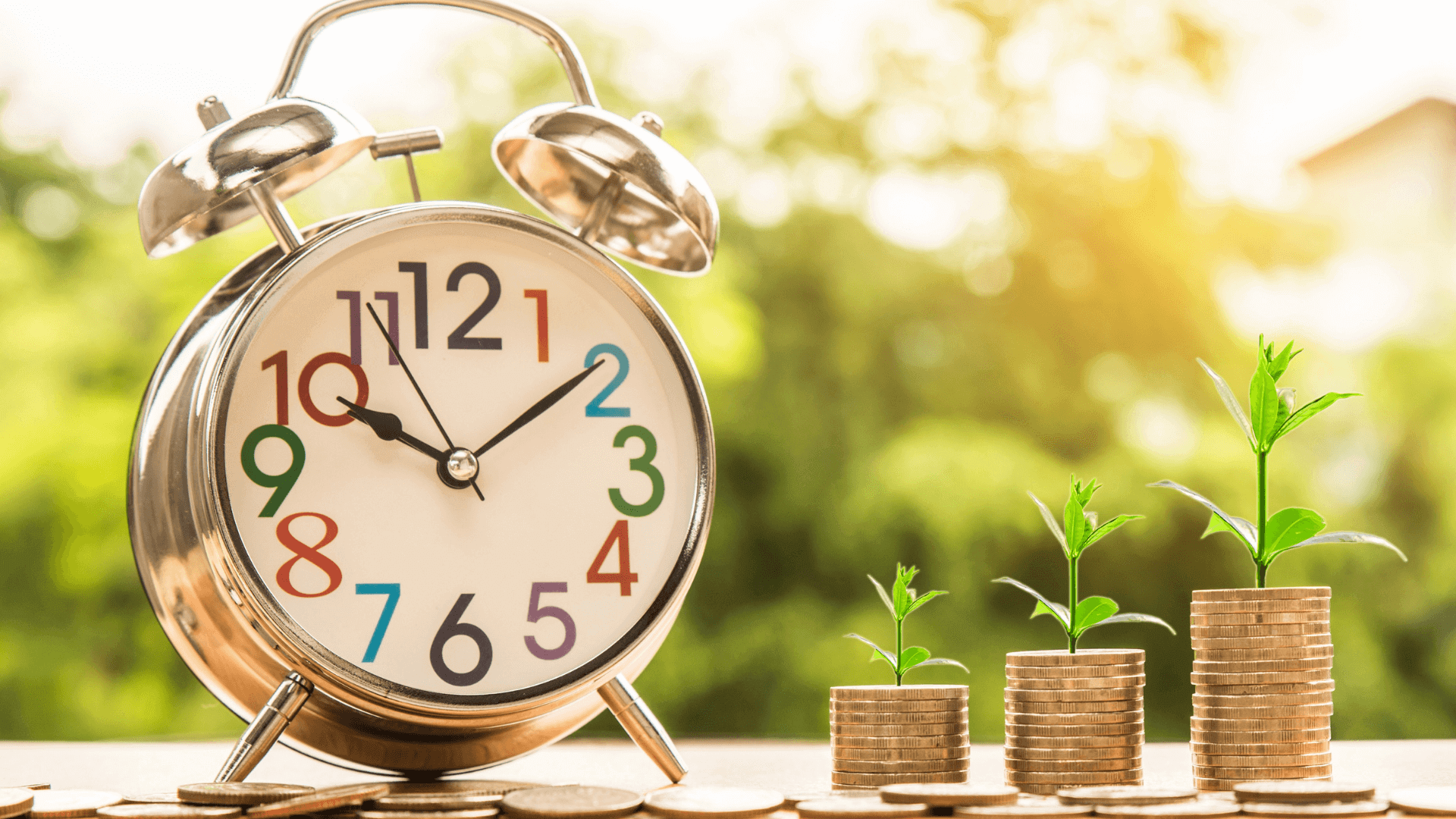 A picture showing a house next to the saved coins.