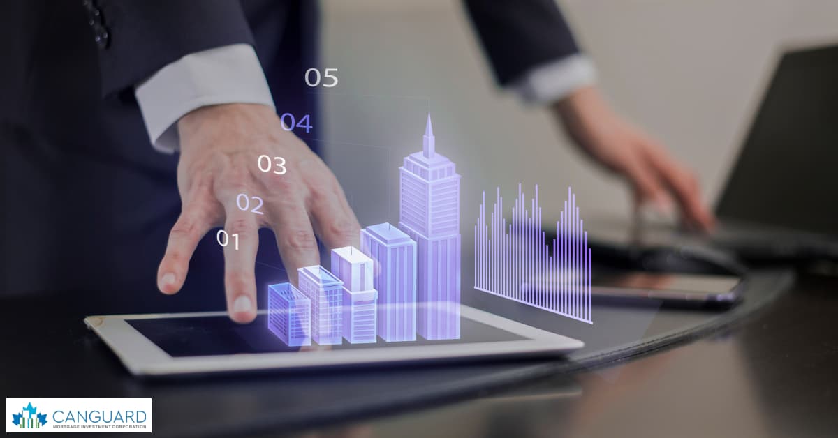 finance real estate concept with icons of house, bank, contract, cash money