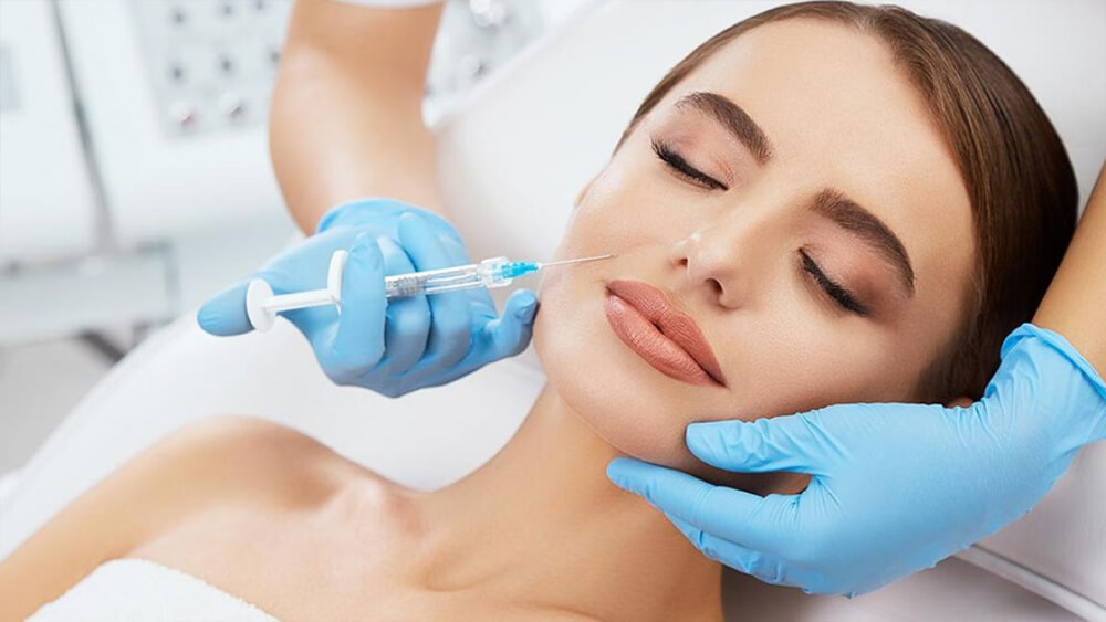 Beautiful woman gets derma fillers