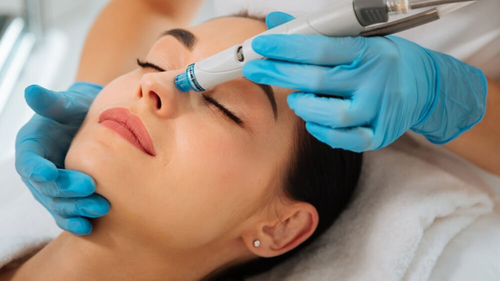 Nice woman having HydraFacial procedure