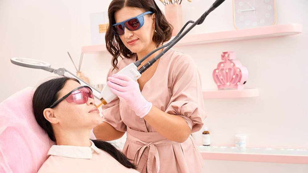 Facial laser hair removal procedure