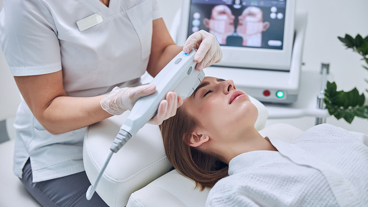 Attractive woman under IPL treatment