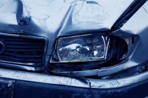 Car crashed after a car accident in Palmdale, CA