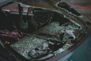 Car crashed after a car accident in Van Nuys, CA