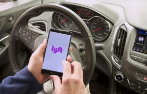Lyft driver driving car before Lyft rideshare accident