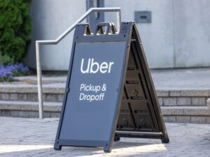 Uber pickup and dropoff sign in Palmdale, CA