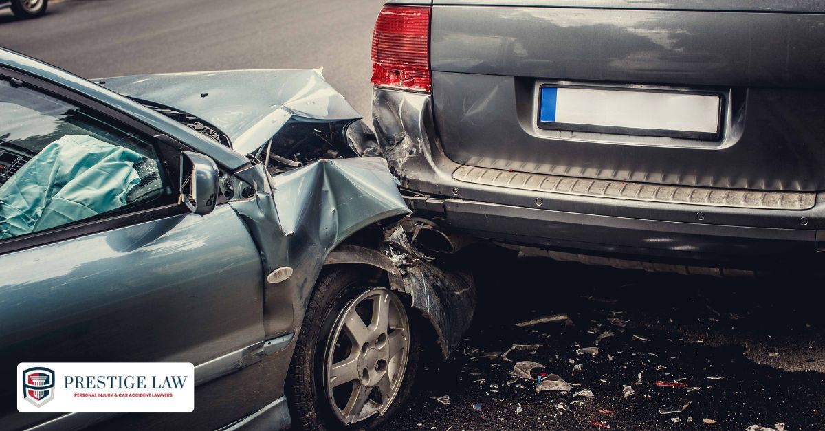 Traffic accident scene involving a stalled car